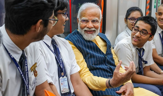 PM Modi takes metro ride